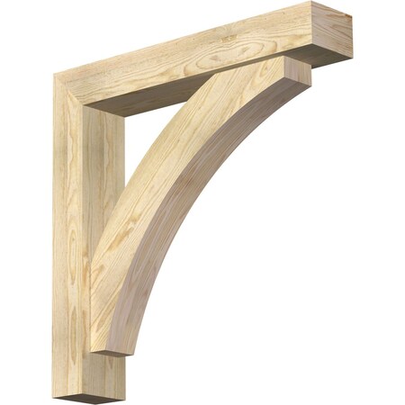 Ekena Millwork Thorton Block Rough Sawn Bracket w/ Offset Brace, Douglas Fir, 6"W x 32"D x 32"H BKT0604X32X32THR05RDF